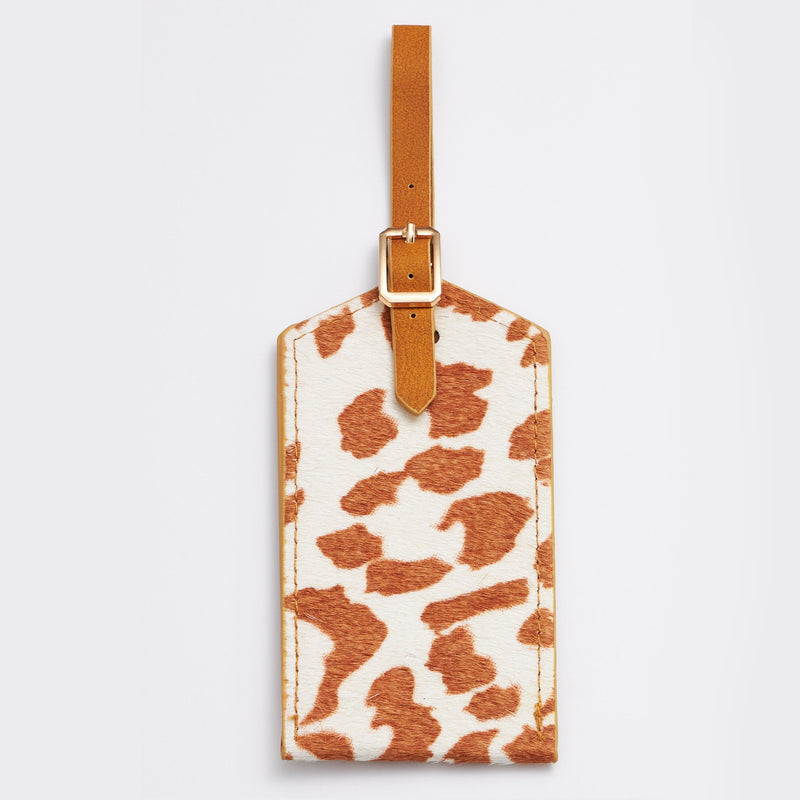 Genuine Leather Animal Print Luggage Tag