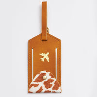 Genuine Leather Animal Print Luggage Tag