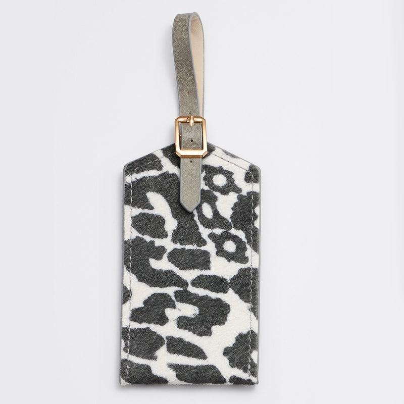 Genuine Leather Animal Print Luggage Tag