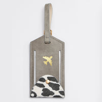 Genuine Leather Animal Print Luggage Tag