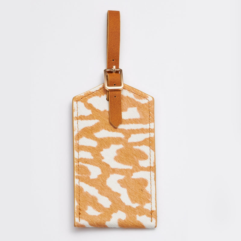 Genuine Leather Animal Print Luggage Tag