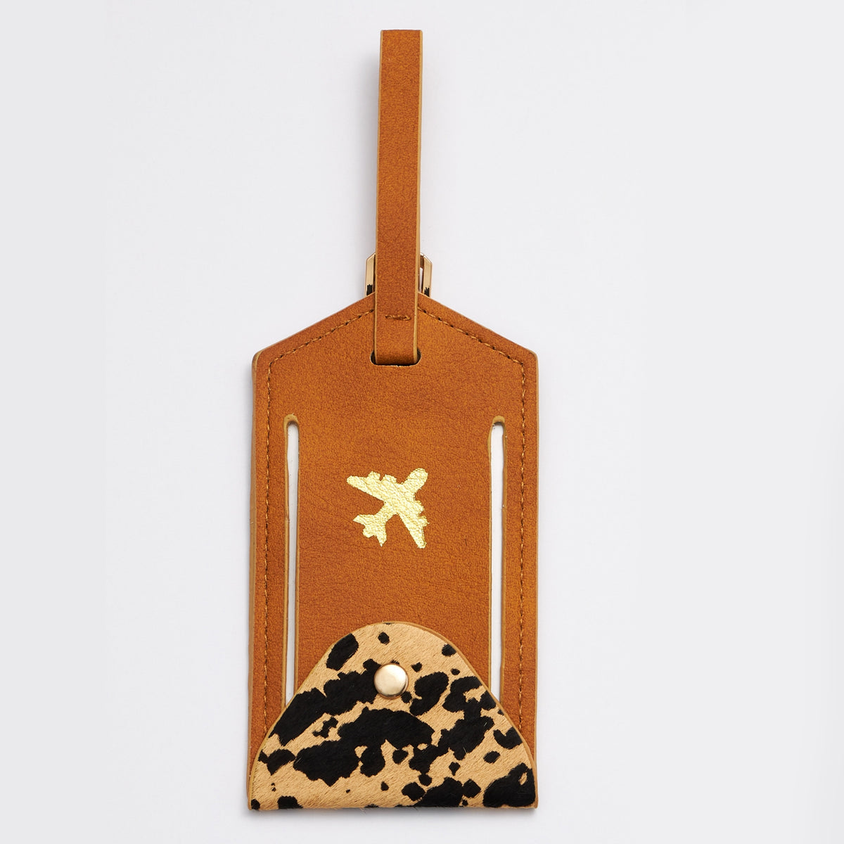 Genuine Leather Animal Print Luggage Tag