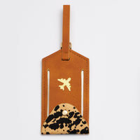 Genuine Leather Animal Print Luggage Tag