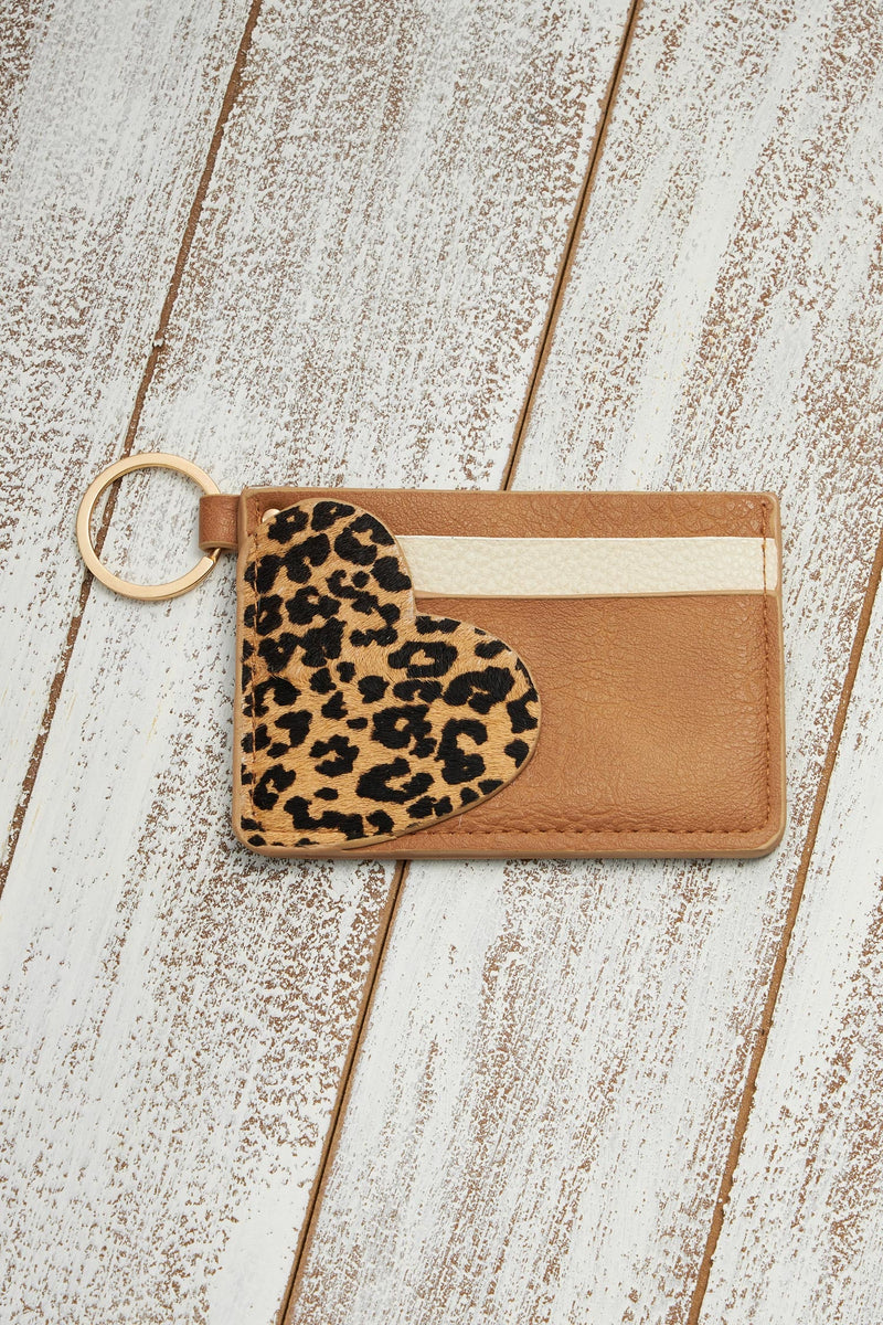 genuine leather id card holder key chains