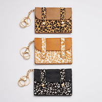 Animal Print ID Card Holder Key Chains