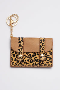 Animal Print ID Card Holder Key Chains