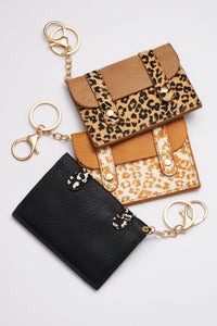 Animal Print ID Card Holder Key Chains