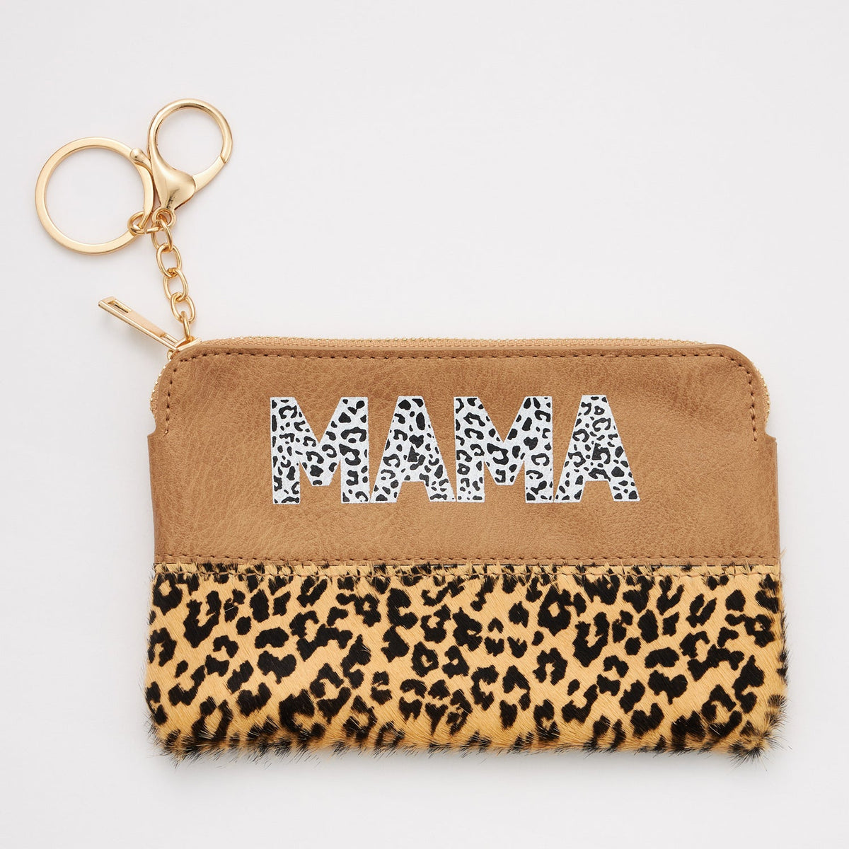 MAMA Genuine Leather Animal Print Pouch