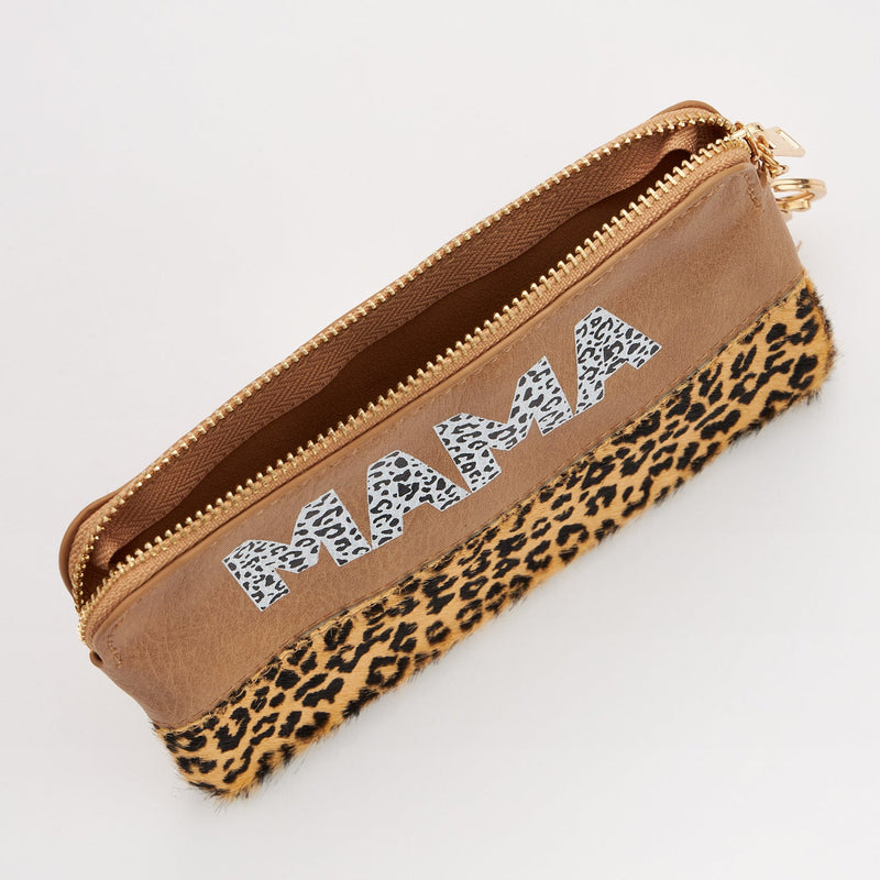 MAMA Genuine Leather Animal Print Pouch