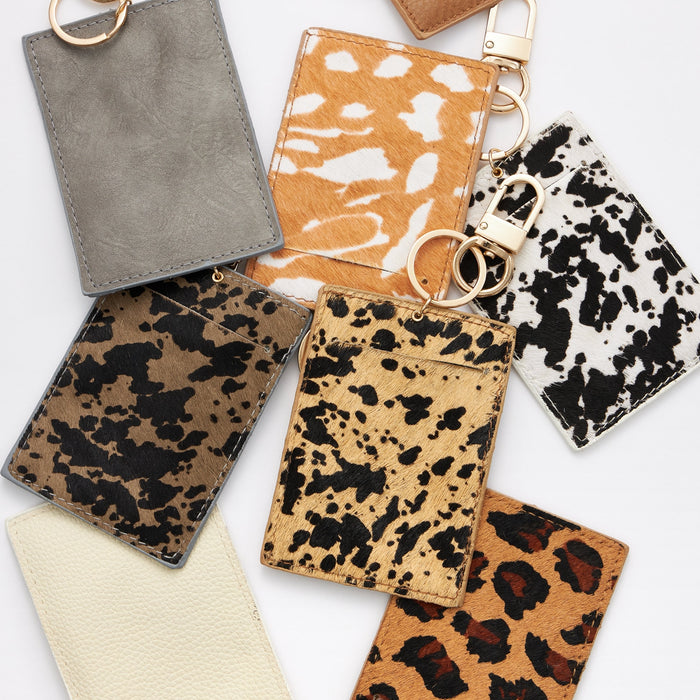 Animal Print Card Holder Key Chains