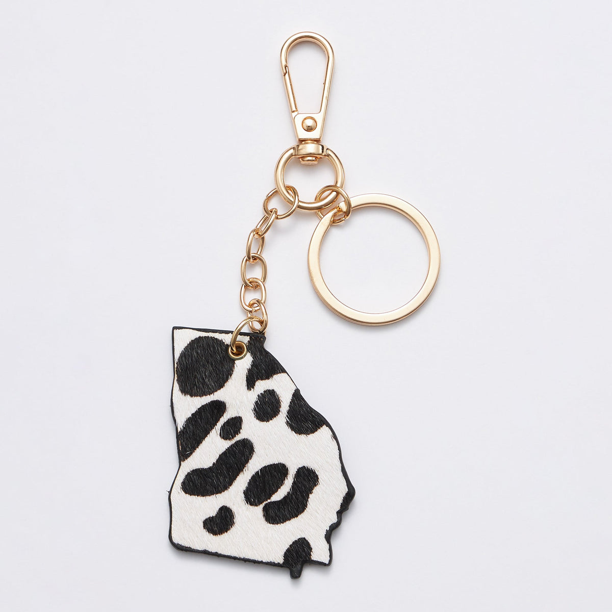 Genuine Leather Animal Print Georgia State Keychains