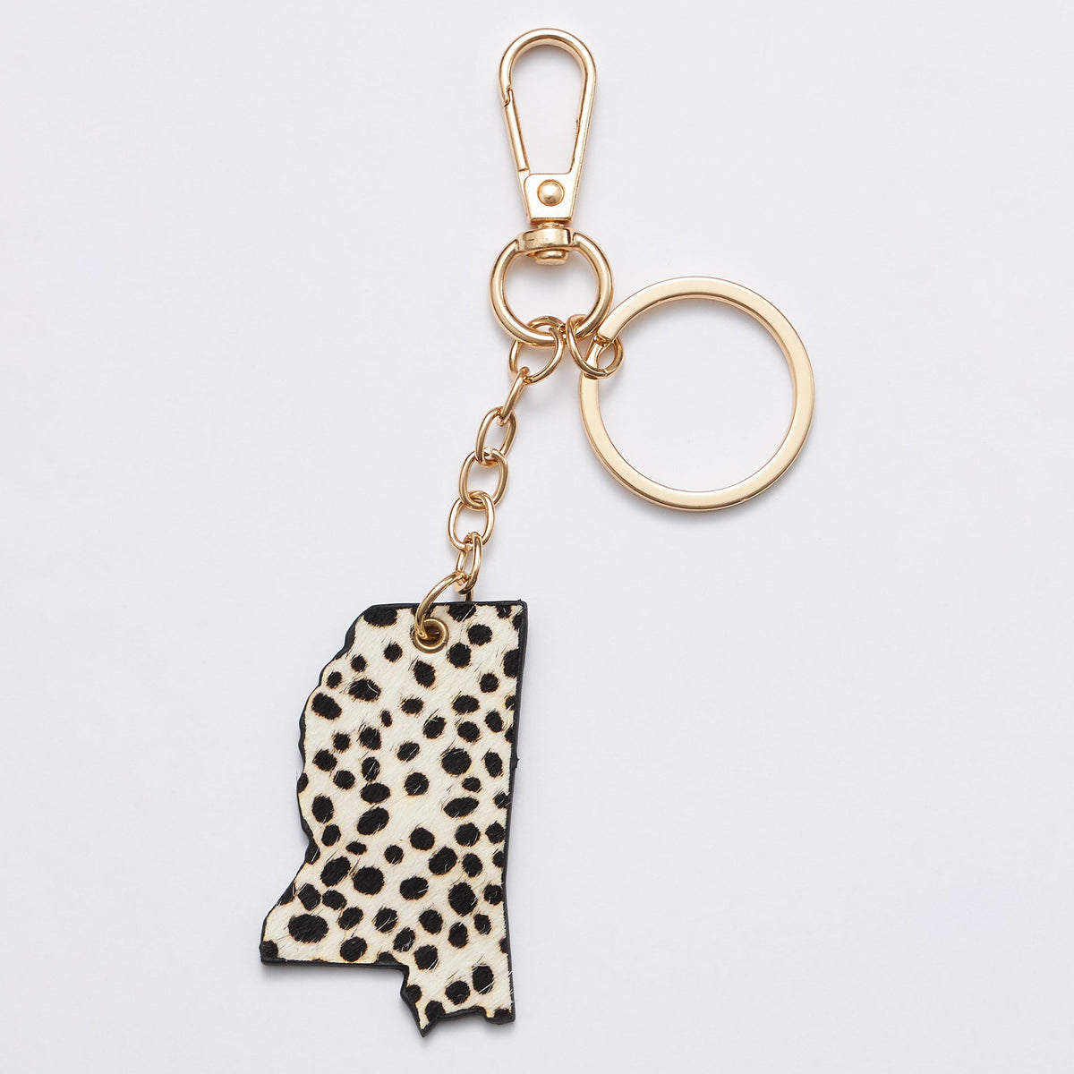 genuine leather animal print georgia state keychains