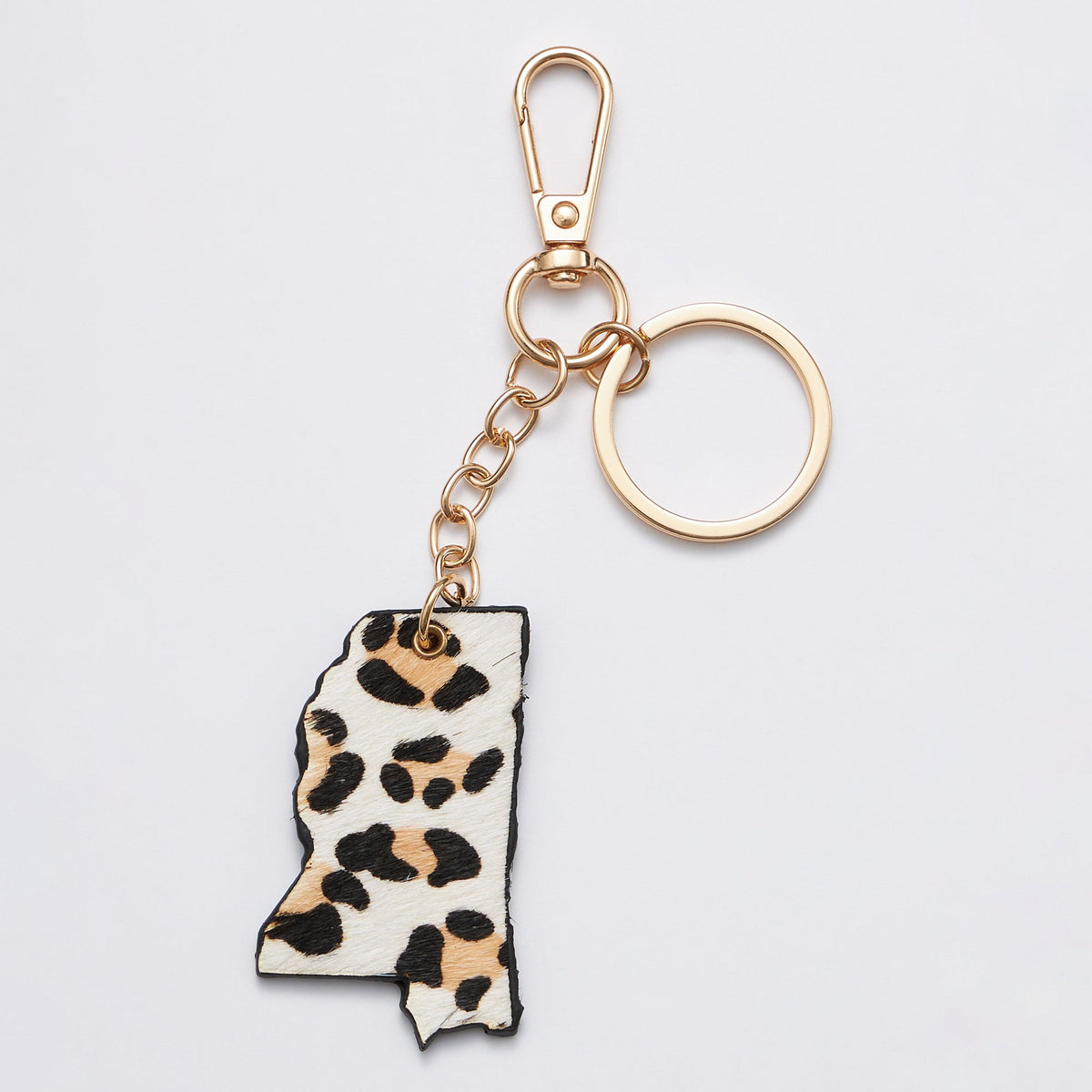 genuine leather animal print georgia state keychains