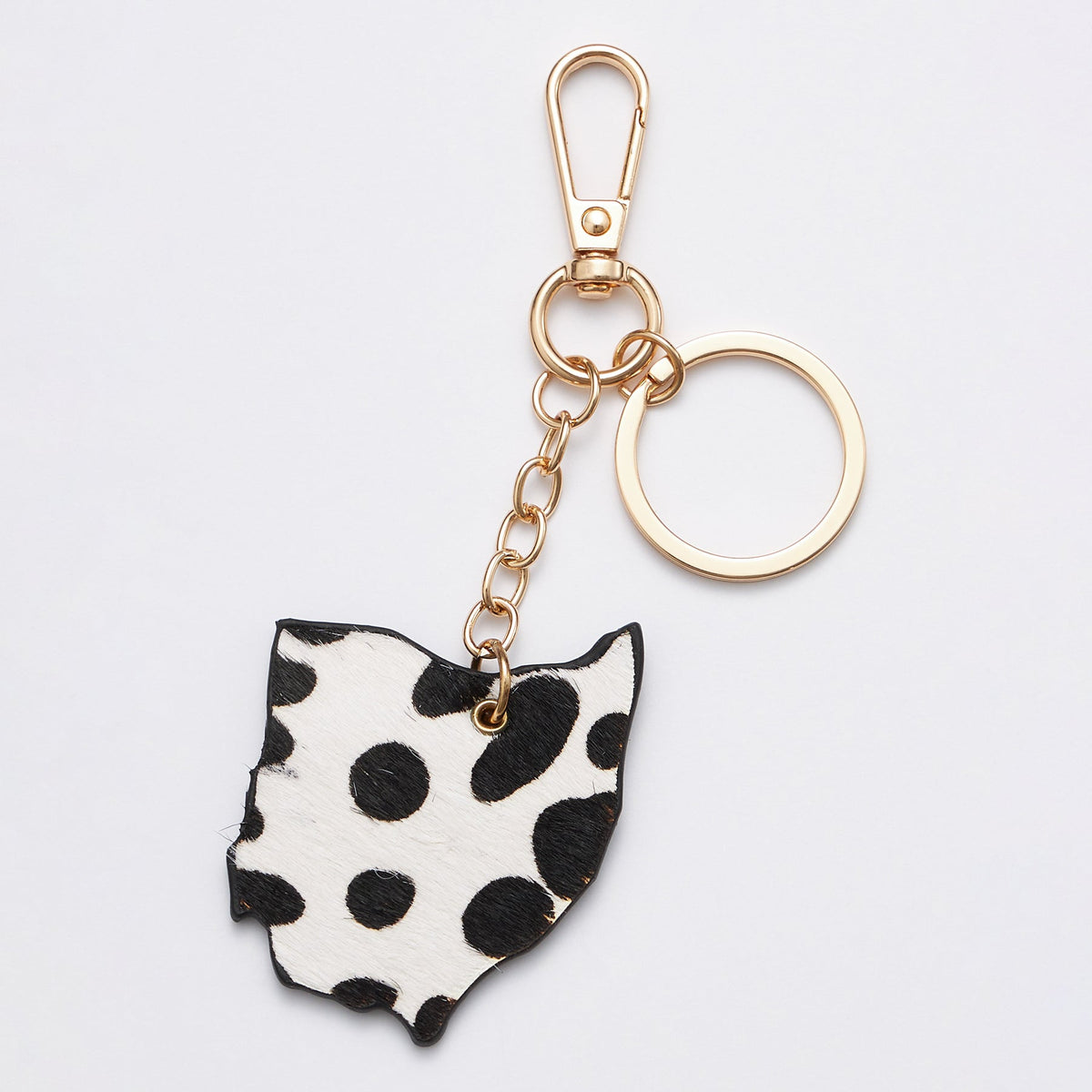 genuine leather animal print missouri state shape keychains