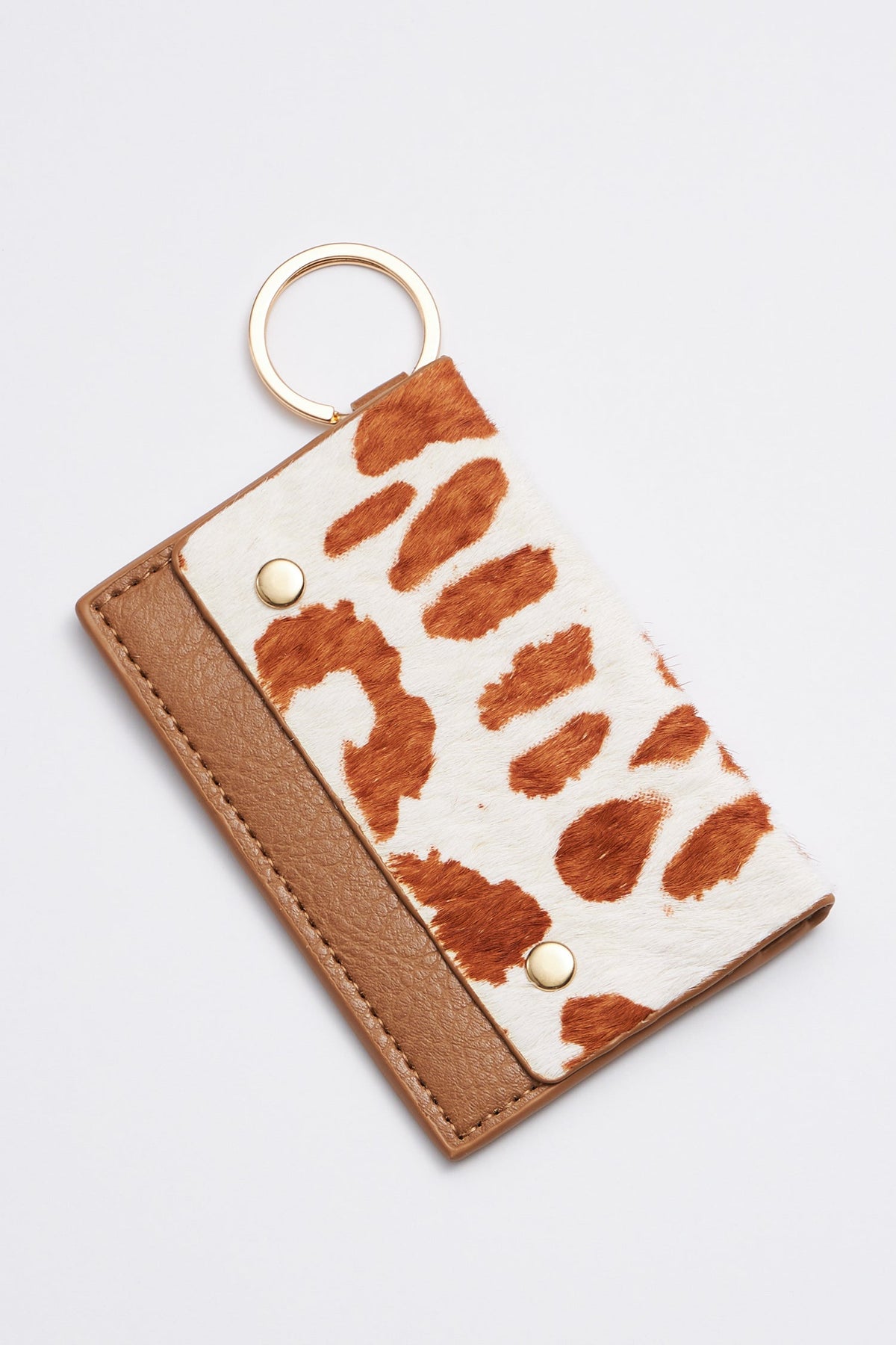 genuine leather card holder keychains