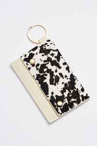 genuine leather card holder keychains