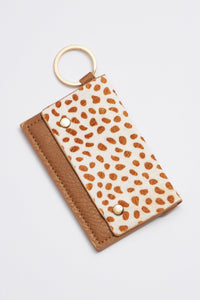 animal print card holder key chains