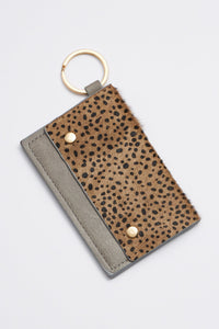 animal print card holder key chains