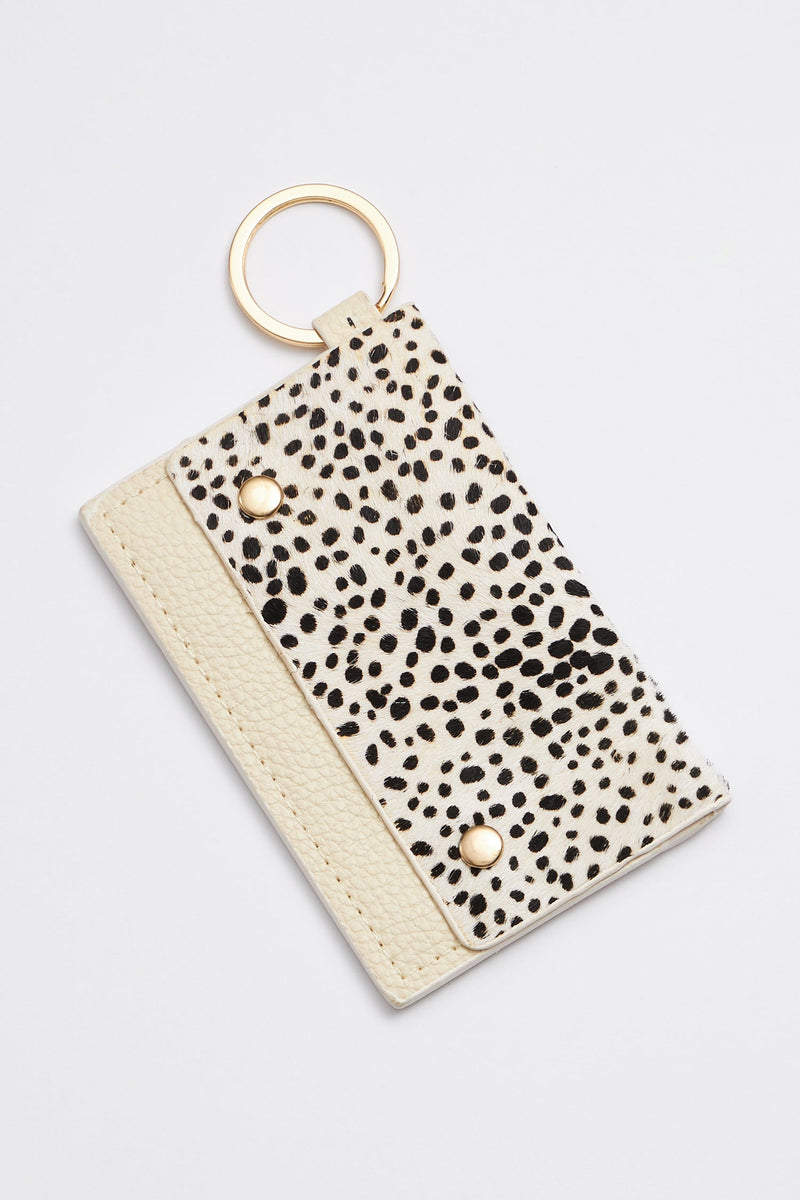 animal print card holder key chains