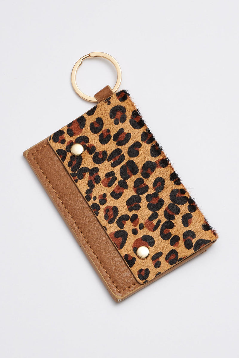 animal print card holder key chains