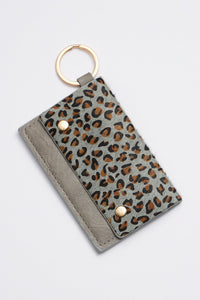 animal print card holder key chains