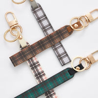 Plaid Pattern Print Strap Keychains