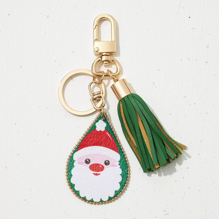 Assorted Christmas Teardrop Tassel Keychain