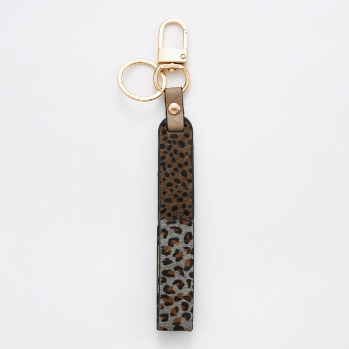 plaid pattern print strap keychains