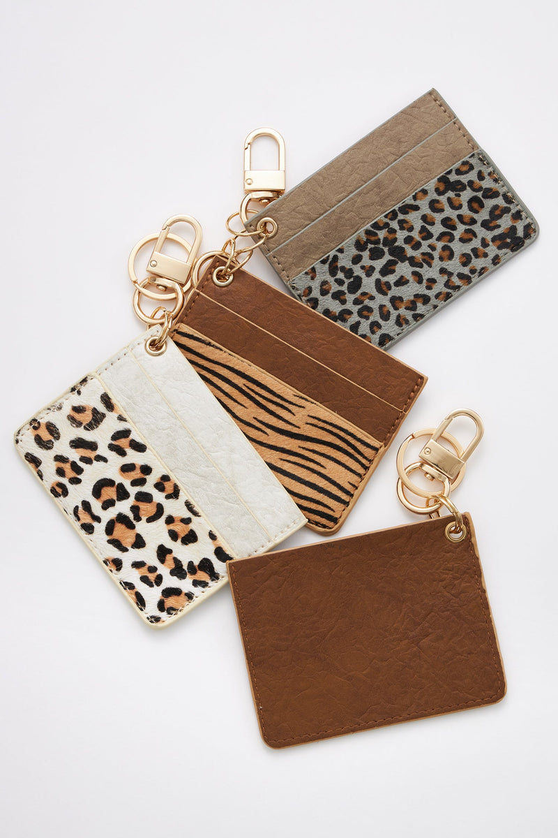 Animal Print Card Holder Key Chains