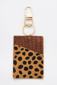 Animal Print Card Holder Key Chains