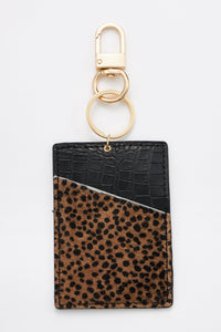 animal print card holder key chains 3