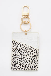 animal print card holder key chains 3