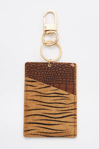 animal print card holder key chains 3