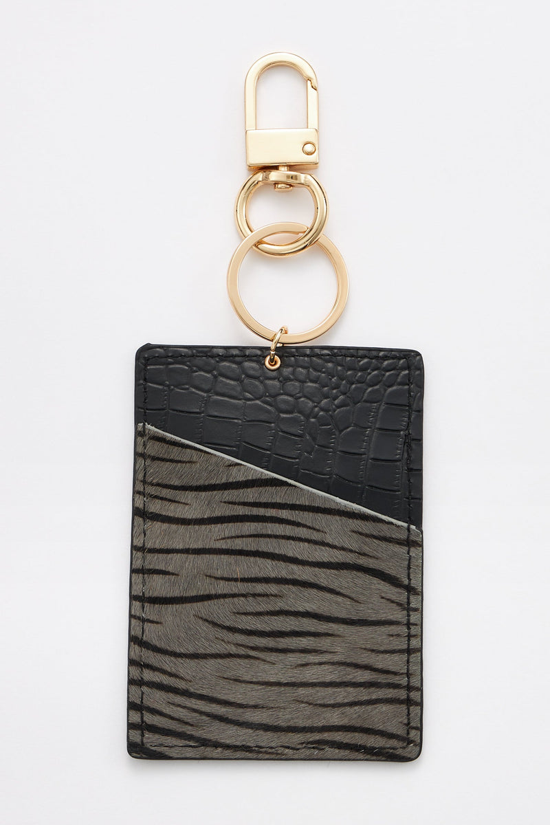 animal print card holder key chains 3