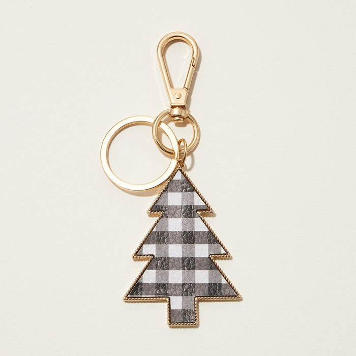 Checkered Christmas Tree Keychain