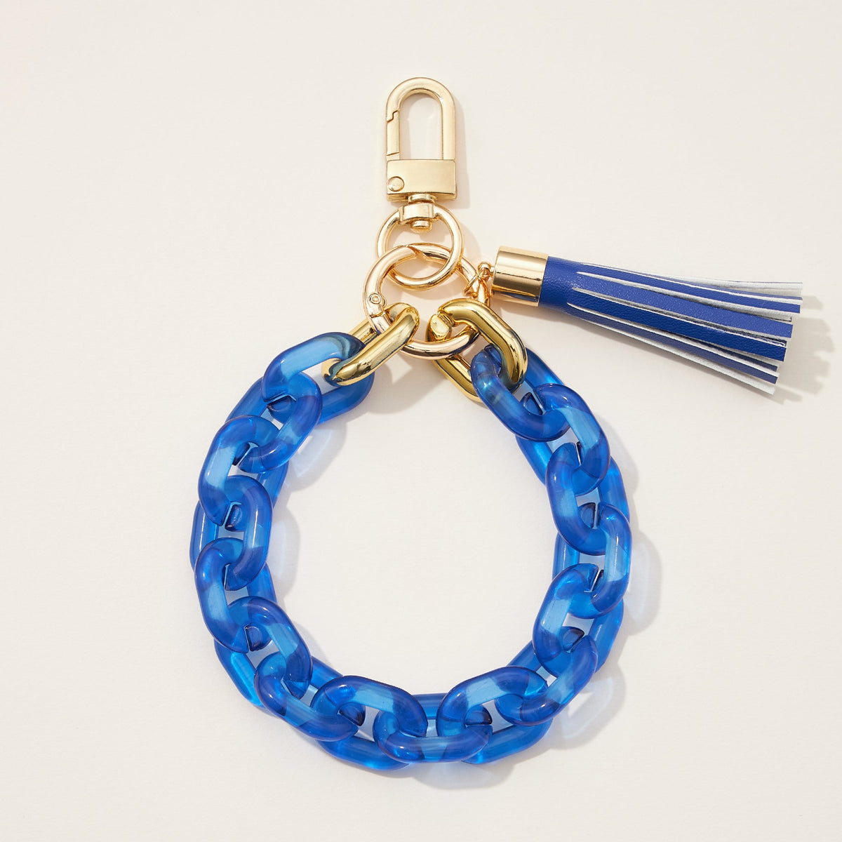 Resin Chain Bracelet Keychain with Tassel