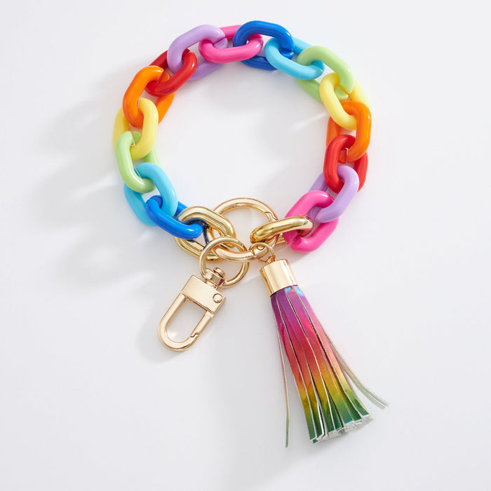 Multi Colored Resin Chain Links Keychains