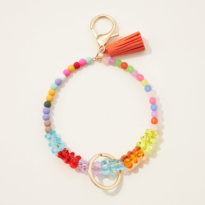 gummy bear beaded wristlet keychains