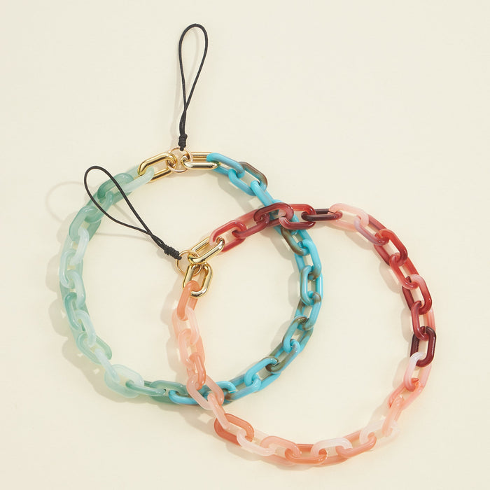 Two Tone Resin Chain Phone Strap