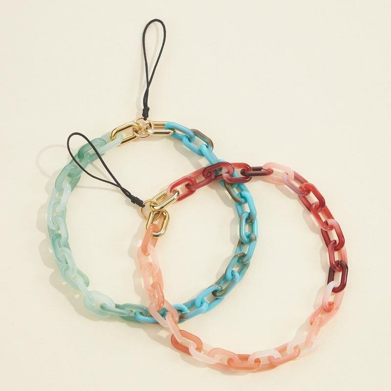 Two Tone Resin Chain Phone Strap