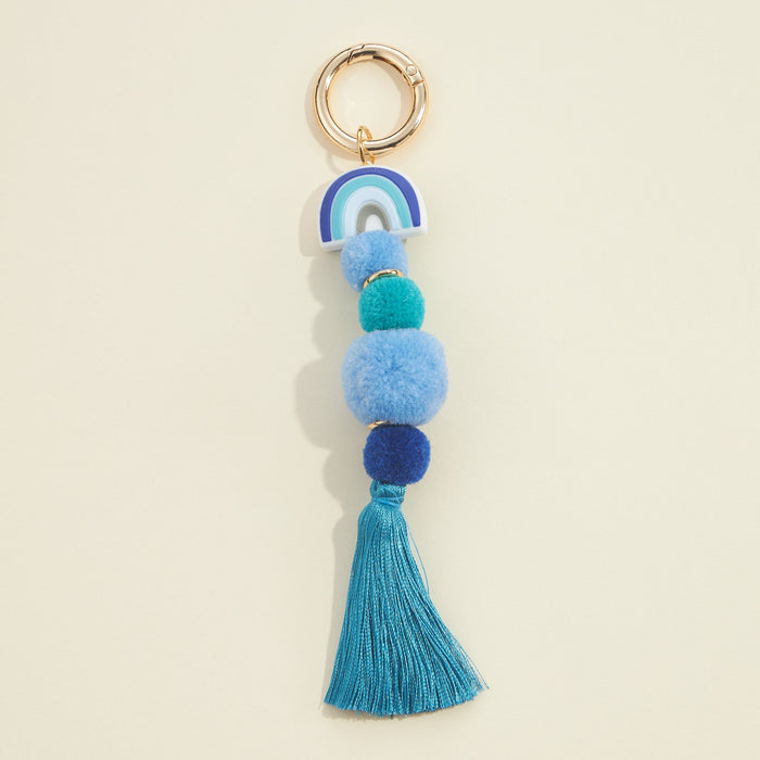 Pom Poms Rainbow Keychain