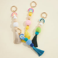 Pom Poms Rainbow Keychain