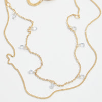 Gold Dipped CZ Charms Layered Necklace