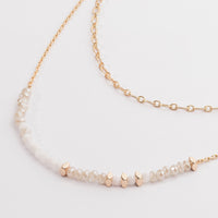 Glass Beads Two layered Gold Dipped Necklace