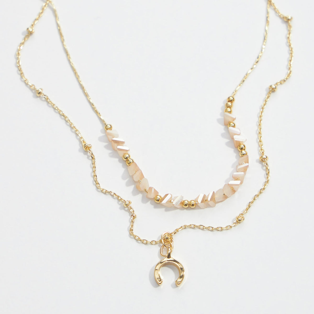 Gold Dipped Glass Beads Necklace