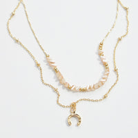 Gold Dipped Glass Beads Necklace