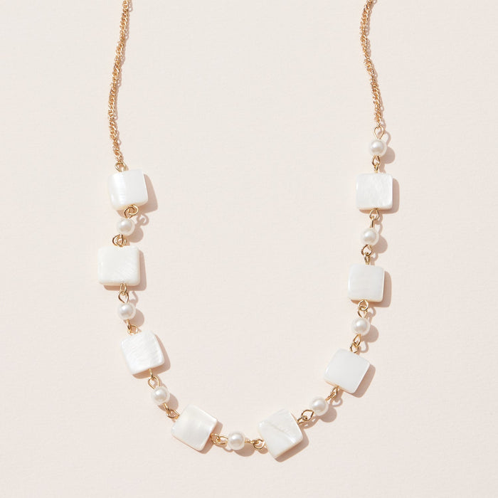 Everyday Square Shell Station Necklace