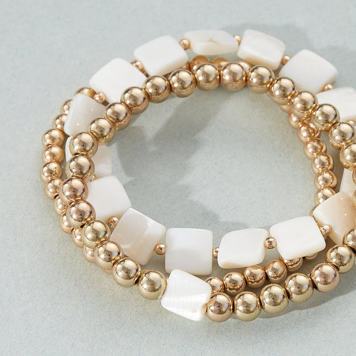 Rectangular Mother of Pearl Set Bracelet