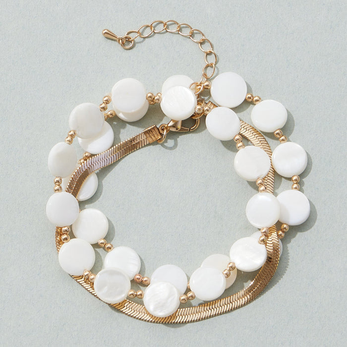 Hexagon Mother of Pearl Set Bracelet