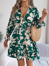 Floral Long Sleeved Mini Dress